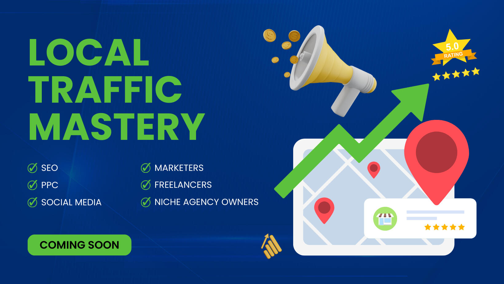 Welcome to Local Traffic Mastery – the ultimate community for marketers, freelancers, and agency owners who want to dominate their local markets and boost client results!